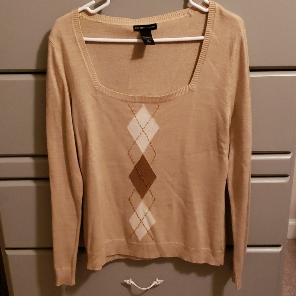 NY&CO Argyle blouse L